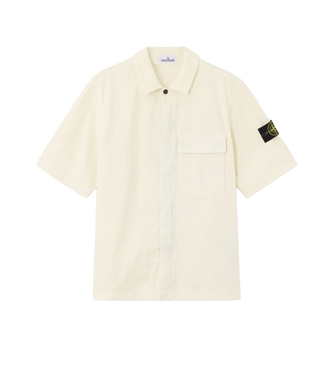 Stone Island - Camicie - stretch organic cotton twill avorio